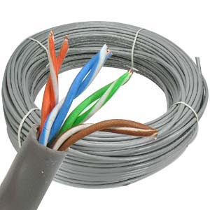 300Ft Cat.5E 24AWG Solid Wire Gray CM