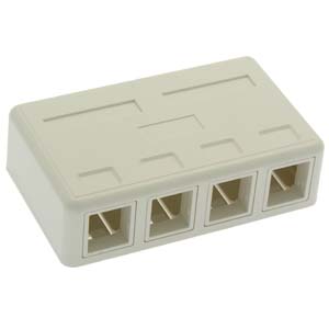 4 Port RJ45 Surface Mount Box White (Box Only) 4 Port RJ45 Surface Mount Box White (Box Only)