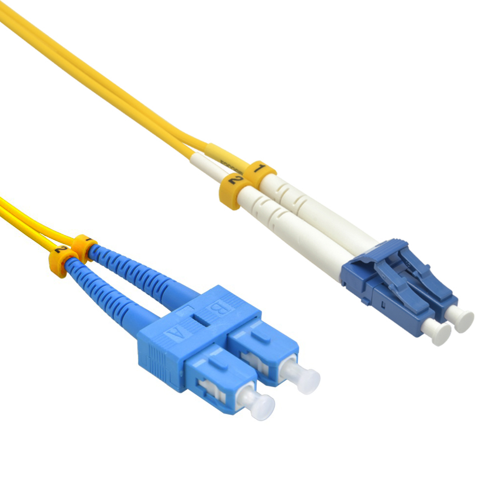 1m LC/UPC-SC/UPC Singlemode Duplex OFNR 2.0mm Fiber Optic Patch Cable