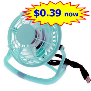 USB Desktop 4" Mni Fan Light Blue USB Desktop 4" Mni Fan Light Blue