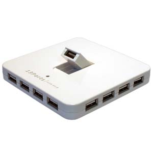 USB2.0 13Port Hub w/Power Supply, White USB2.0 13Port Hub w/Power Supply, White