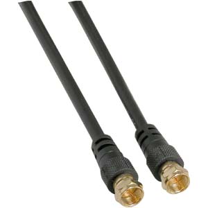25Ft F Type Screw-on RG59 Cable Black Gold Plated