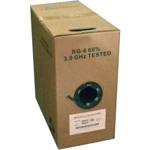 1000Ft Dual Shield RG6/U Coax Cable, 60% Black