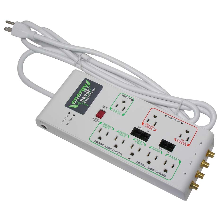 8Ft 8-Outlet Energy Saver Surge Protector, 3600J 8Ft 8-Outlet Energy Saver Surge Protector, 3600J