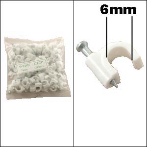 Nail-in Ethernet Cable Clip White 100pk