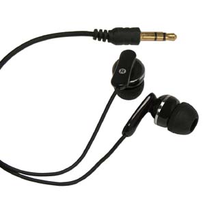 Earbud Earphones Black 3.5mm Plug