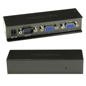 2Way VGA Splitter 350MHz Max 2048x1536 Resolution