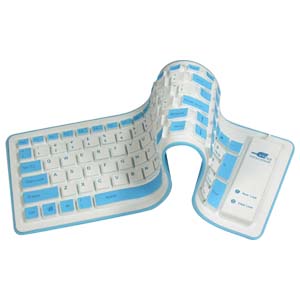 Mid Size Flexible Keyboard, Blue/White