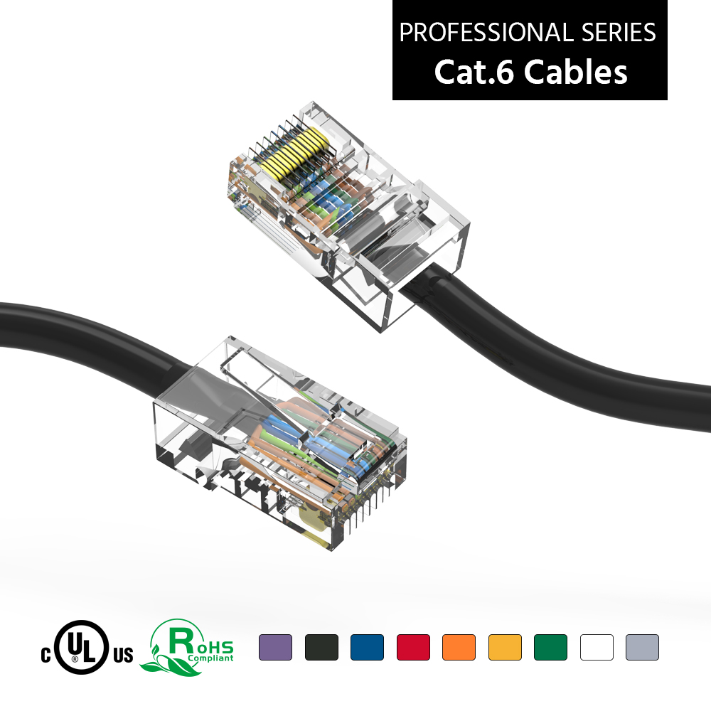 1Ft Cat6 UTP Ethernet Network Non Booted Cable Black