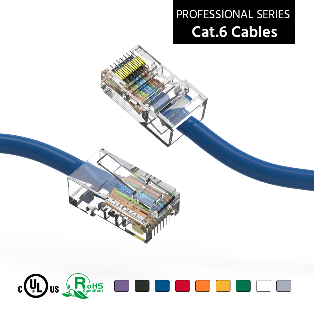 1Ft Cat6 UTP Ethernet Network Non Booted Cable Blue