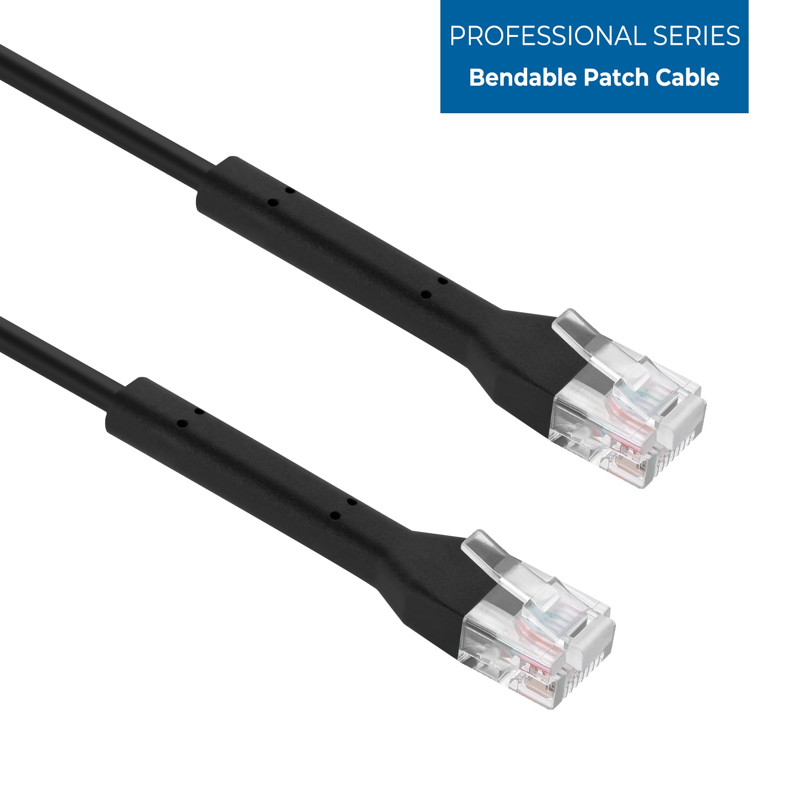 Img for product 0.5Ft Cat6A UTP Bendable Slim Ethernet Network Cable 28AWG Black