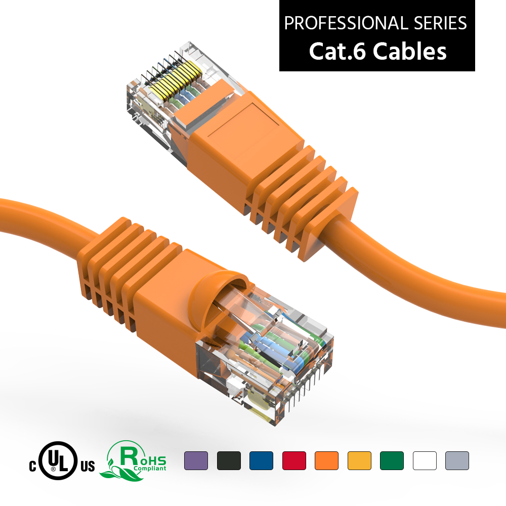 10Ft Cat6 UTP Ethernet Network Booted Cable Orange