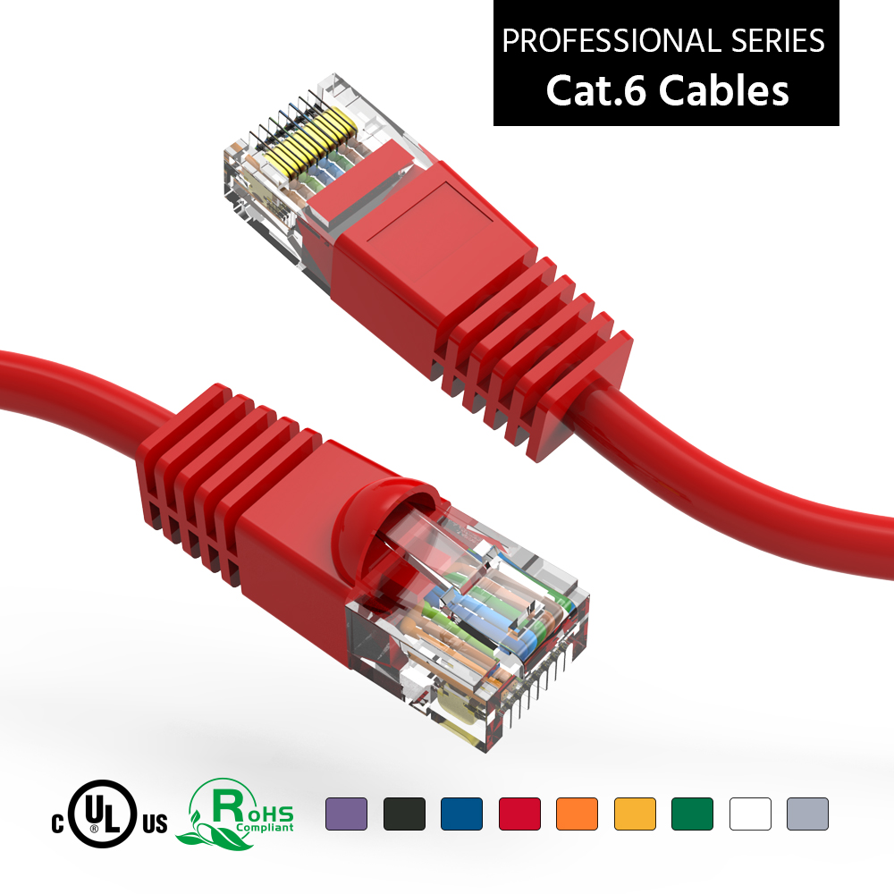 6Ft Cat6 UTP Ethernet Network Booted Cable Red