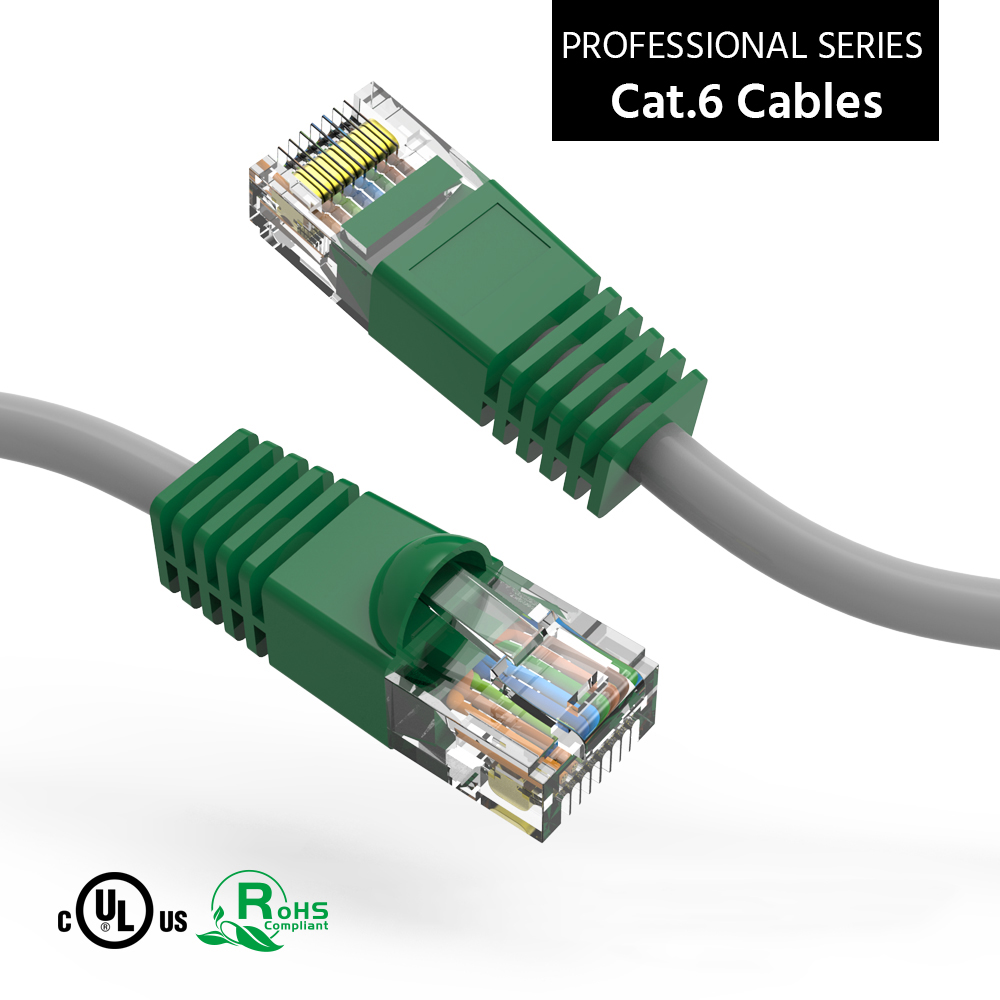 PcConnectTM CAT6 UTP Grey 100 Foot Bootless Ethernet Cable