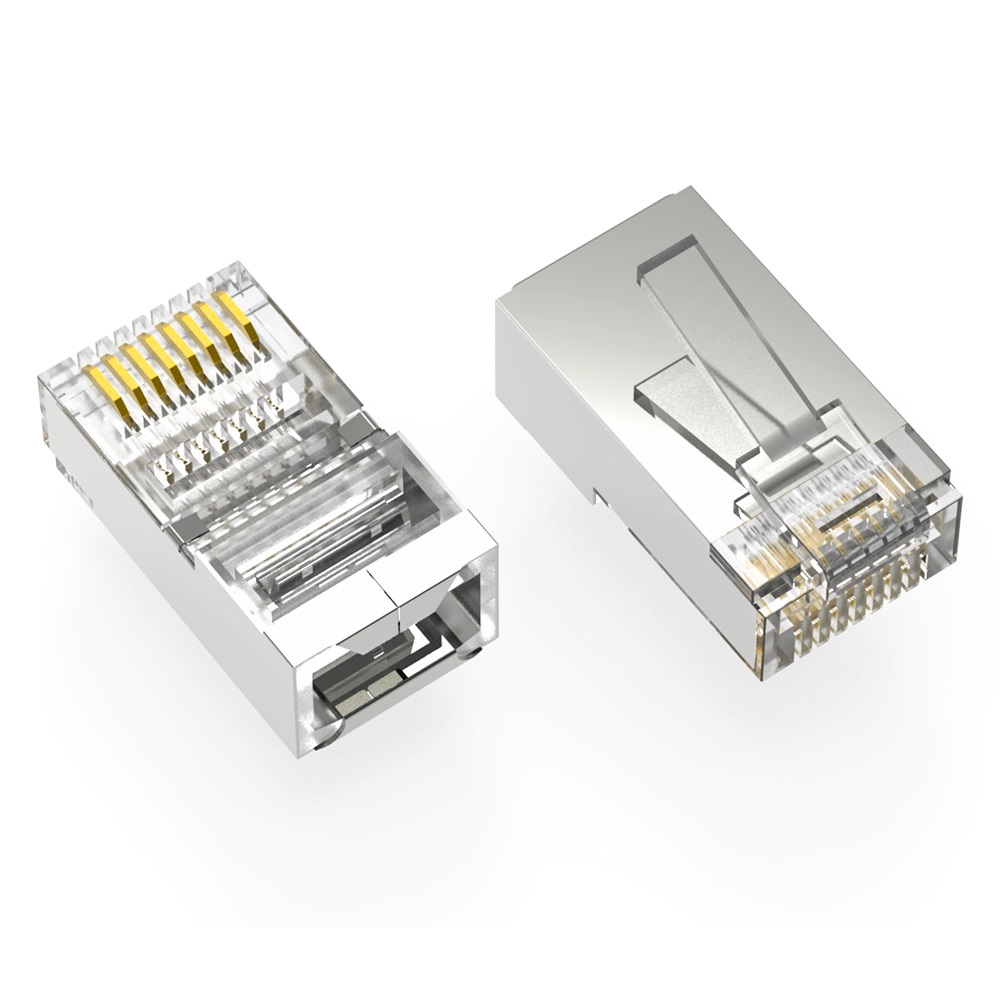 RJ45 Cat.5E Shielded Plug Stranded 50 Micron 100pk