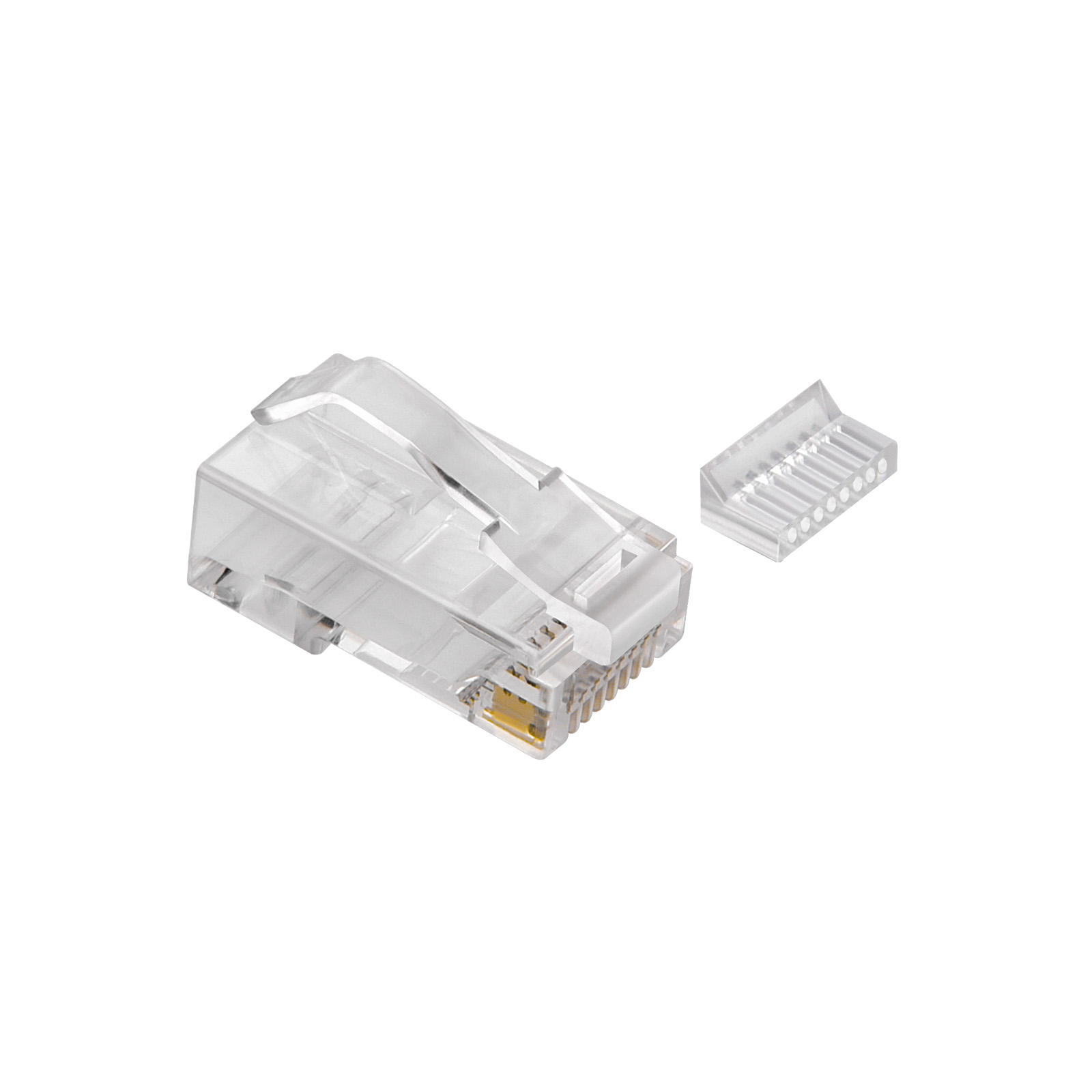 RJ45 Cat6A Tangle Free Plug 50Micron Gold Plated 28AWG 100pk