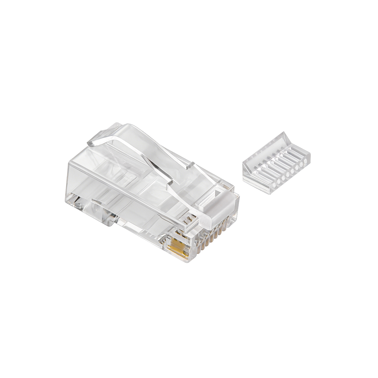 RJ45 Cat6A Tangle Free Plug 50Micron Gold Plated 24AWG 100pk