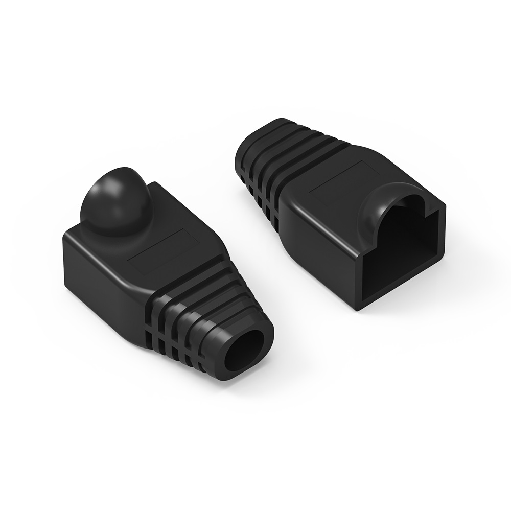 Color Boots for RJ45 Plug Black 100pk