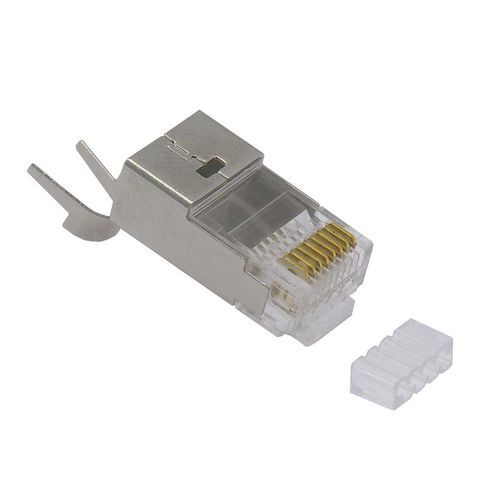 RJ45 Cat.6 Shielded Plug Solid 50Micron 1.5mm dia 3 Prong w/Inserter 10pk