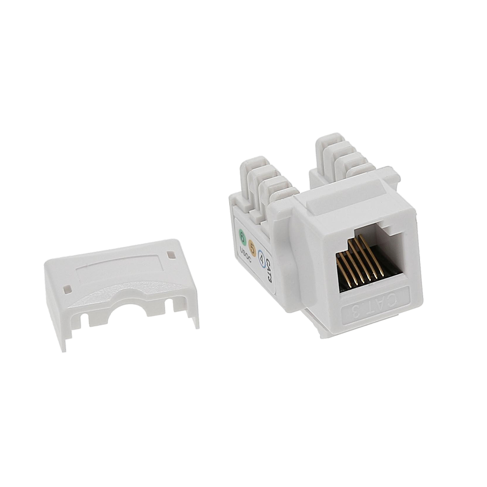 RJ11/12 (Cat.3) 110 Type Keystone Jack White