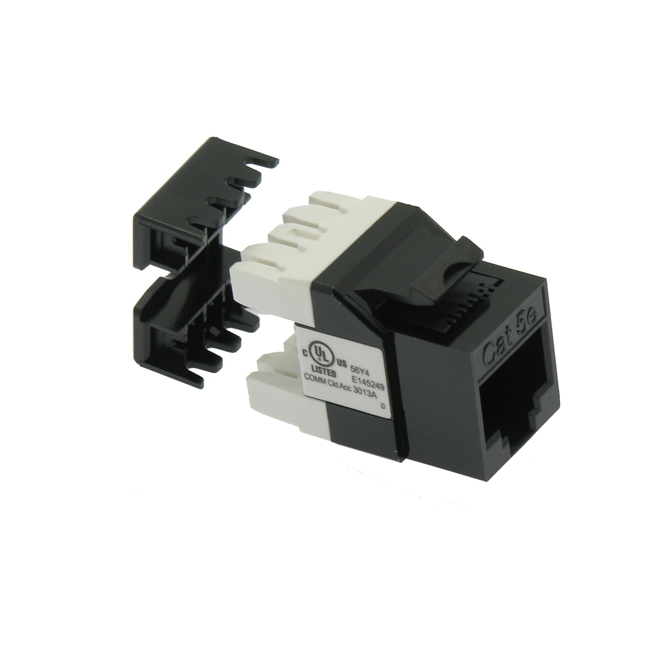 Cat.5E RJ45 110 Type 180° Keystone Jack Black