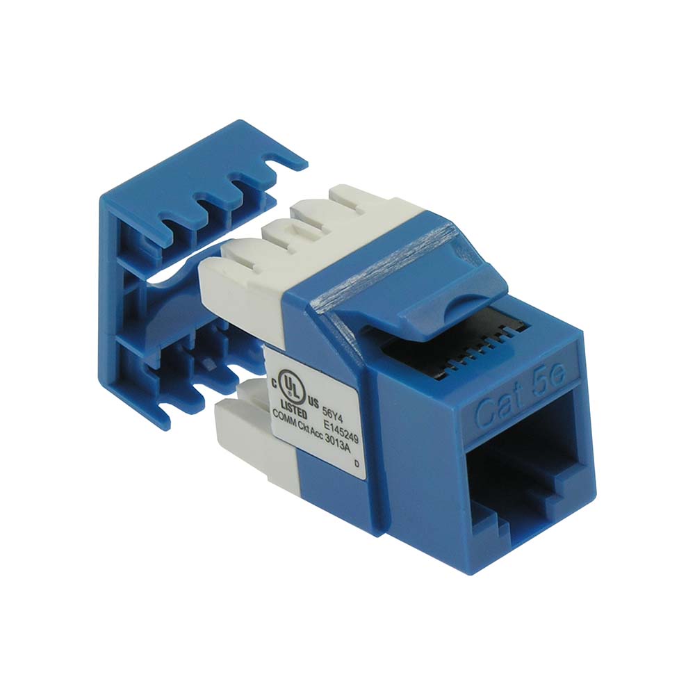 Cat.5E RJ45 110 Type 180° Keystone Jack Blue