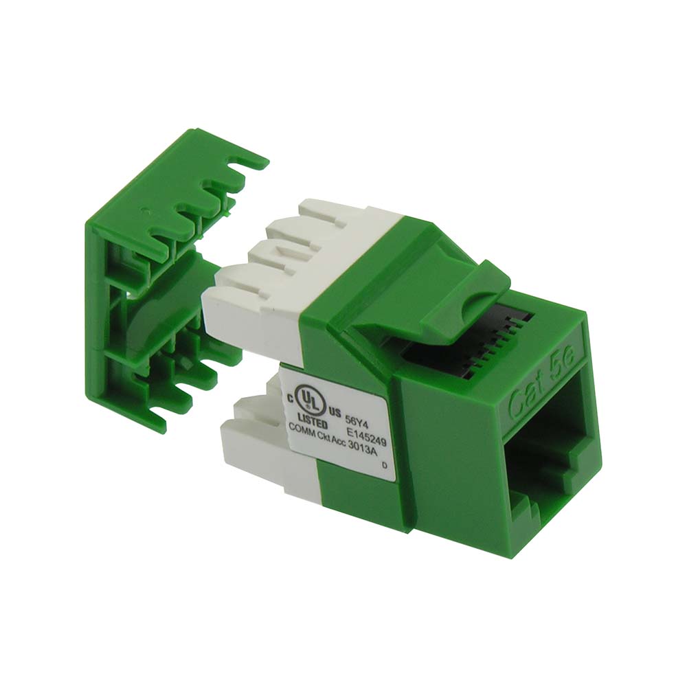 Cat.5E RJ45 110 Type 180° Keystone Jack Green