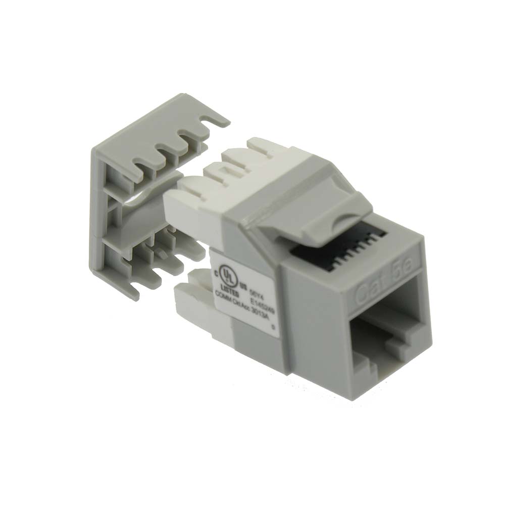 Cat.5E RJ45 110 Type 180° Keystone Jack Gray