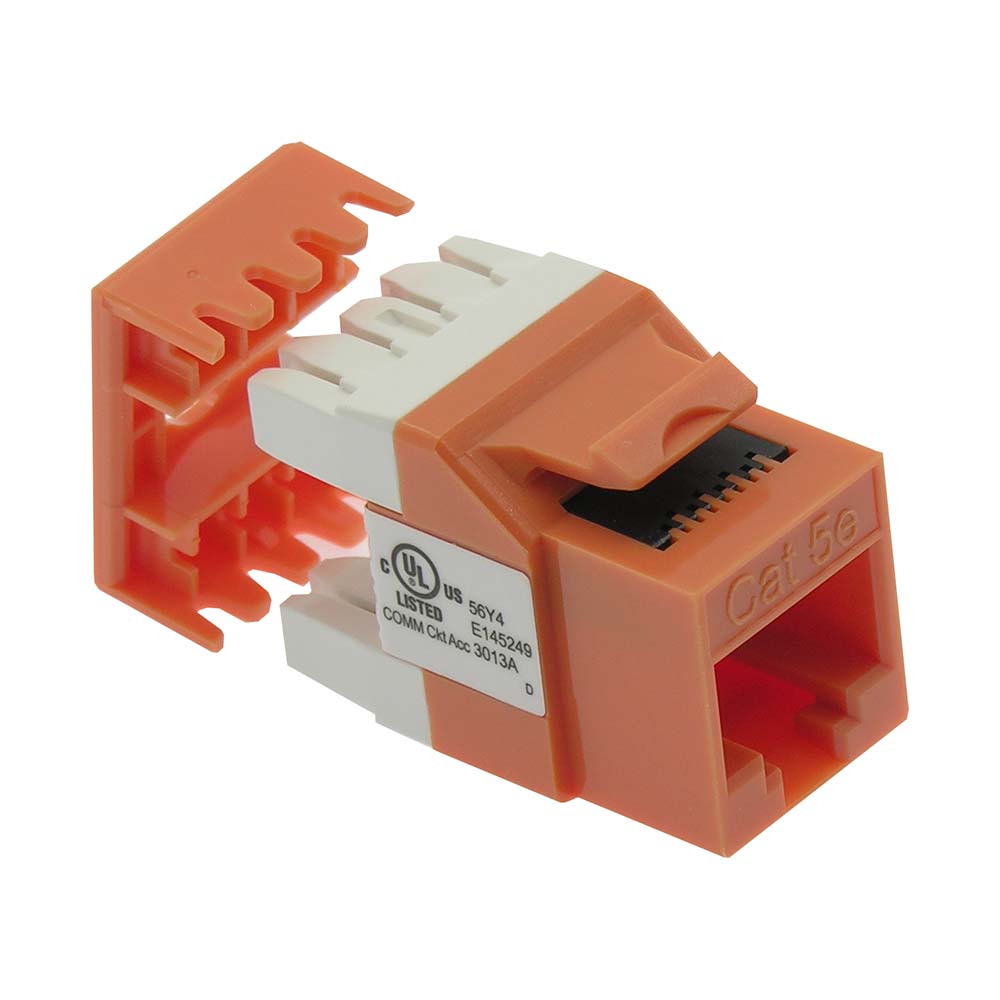 Cat.5E RJ45 110 Type 180° Keystone Jack Orange