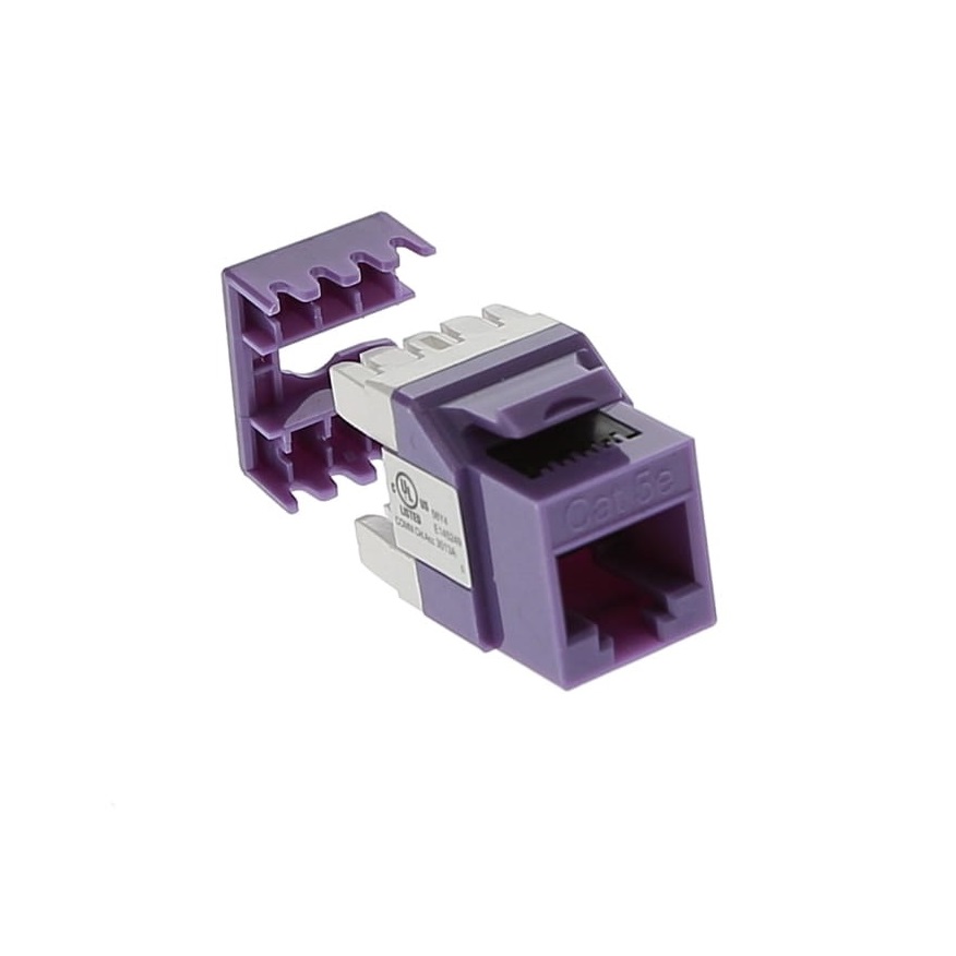 Cat.5E RJ45 110 Type 180° Keystone Jack Purple