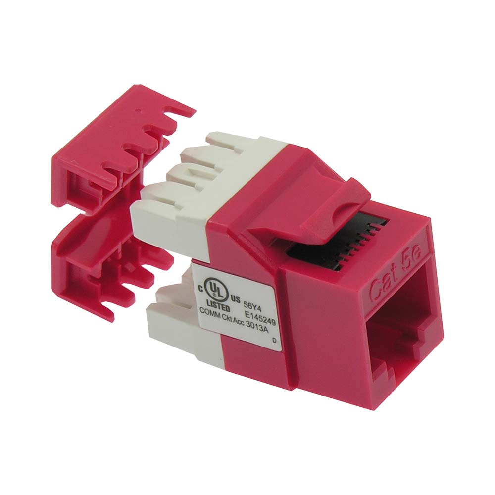 Cat.5E RJ45 110 Type 180° Keystone Jack Red