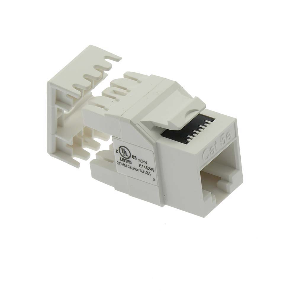 Cat.5E RJ45 110 Type 180° Keystone Jack White