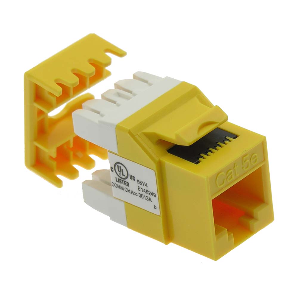 Cat.5E RJ45 110 Type 180° Keystone Jack Yellow