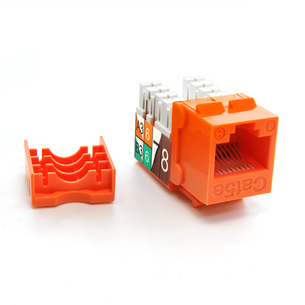 Cat.5E RJ45 110 Type Keystone Jack Orange