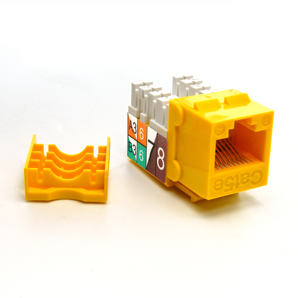 Cat.5E RJ45 110 Type Keystone Jack Yellow