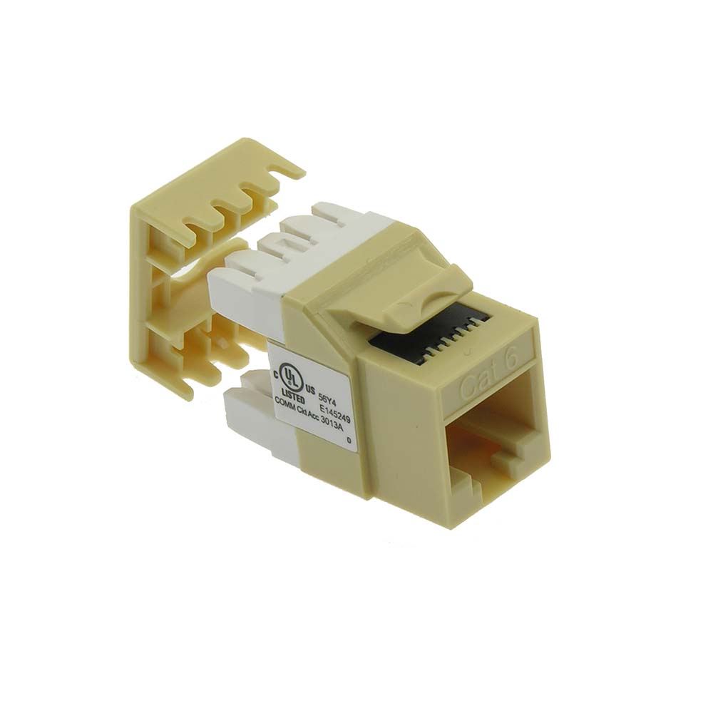 Cat.6 RJ45 110 Type 180° Keystone Jack Ivory