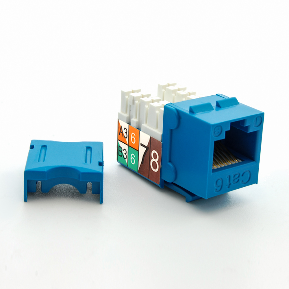 Cat.6 RJ45 110 Type Keystone Jack Blue