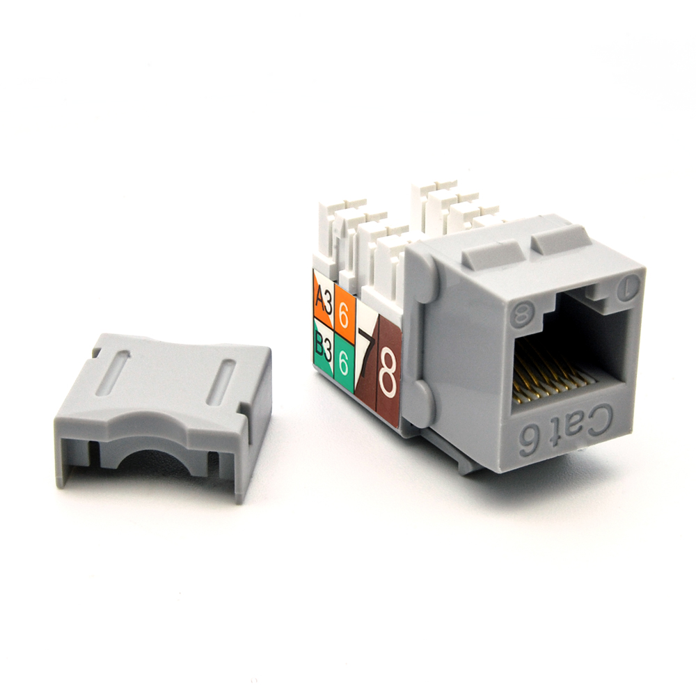 Cat.6 RJ45 110 Type Keystone Jack Gray