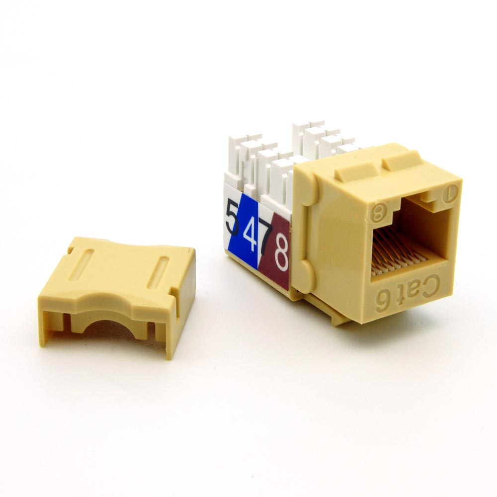 Cat.6 RJ45 110 Type Keystone Jack Ivory