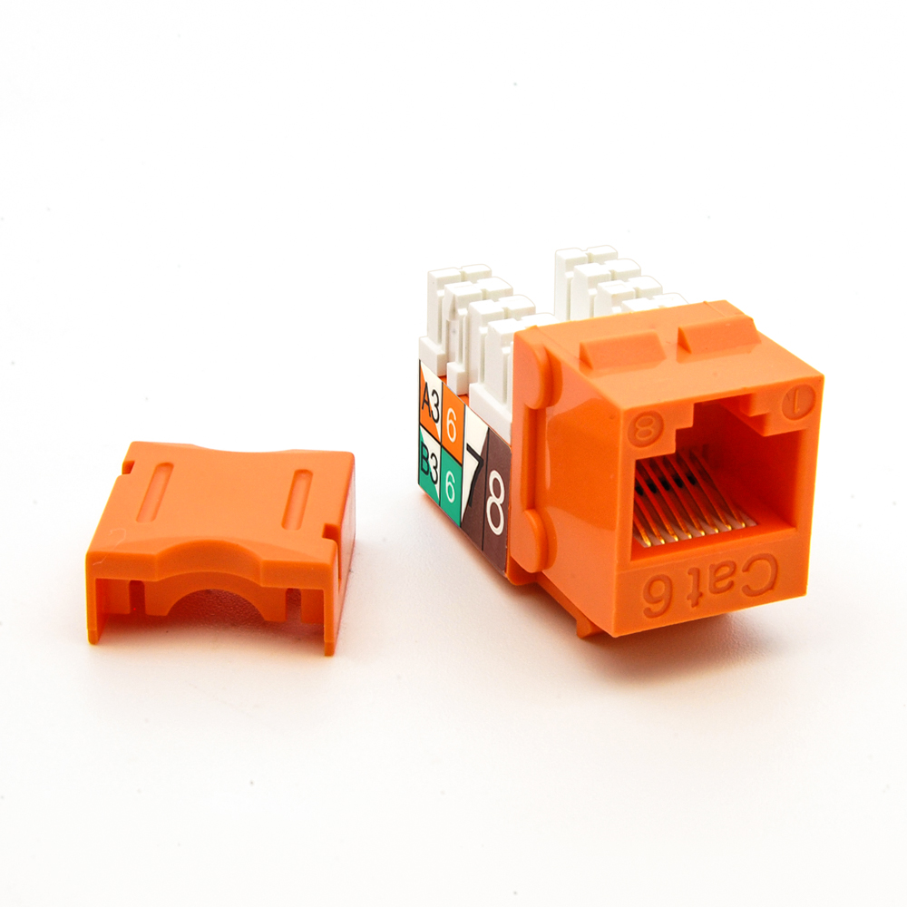 Cat.6 RJ45 110 Type Keystone Jack Orange