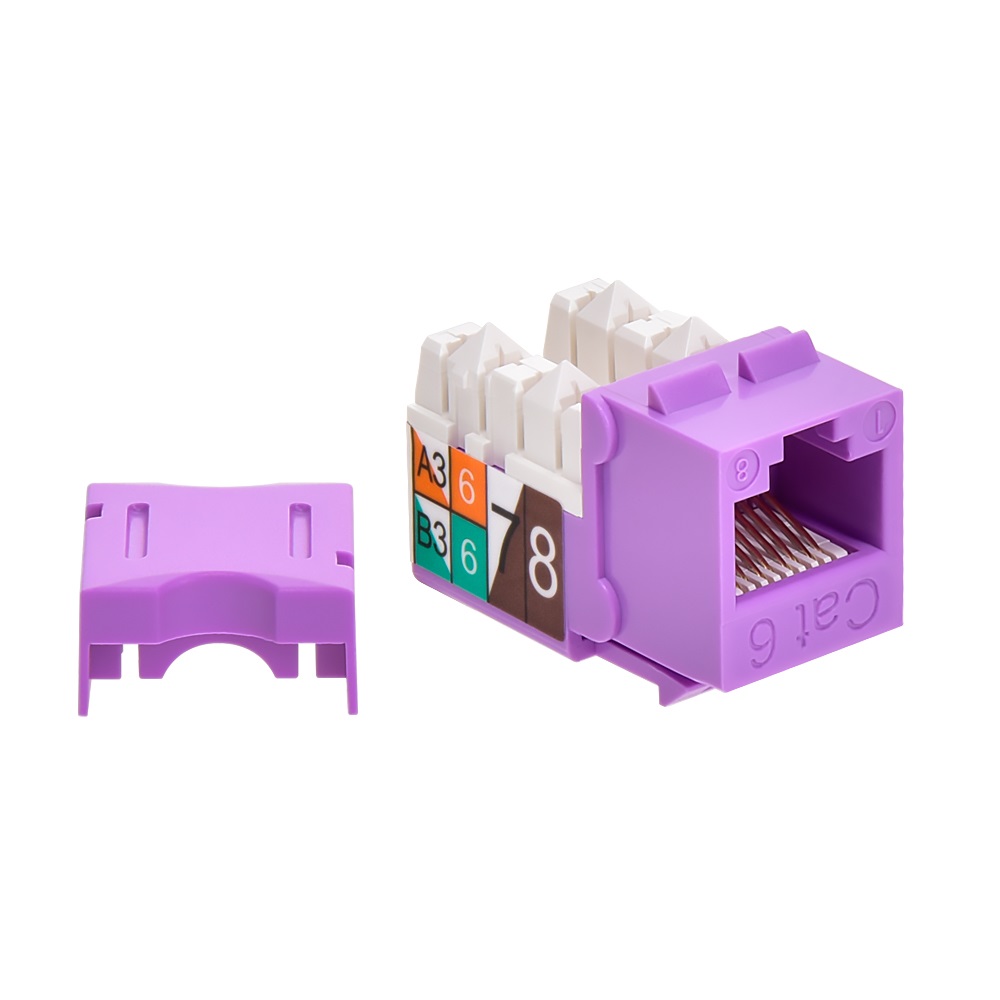 Cat.6 RJ45 110 Type Keystone Jack Purple
