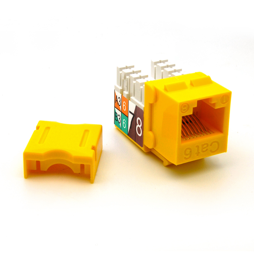 Cat.6 RJ45 110 Type Keystone Jack Yellow