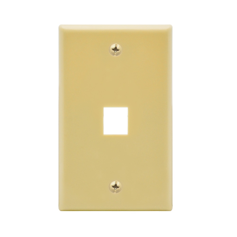 1Port Keystone Wallplate Ivory Smooth Face