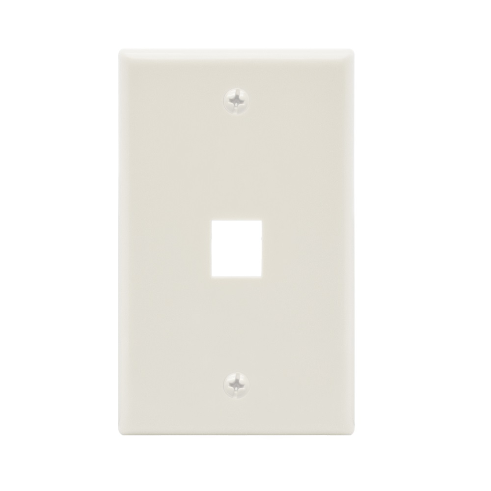 1Port Keystone Wallplate White Smooth Face