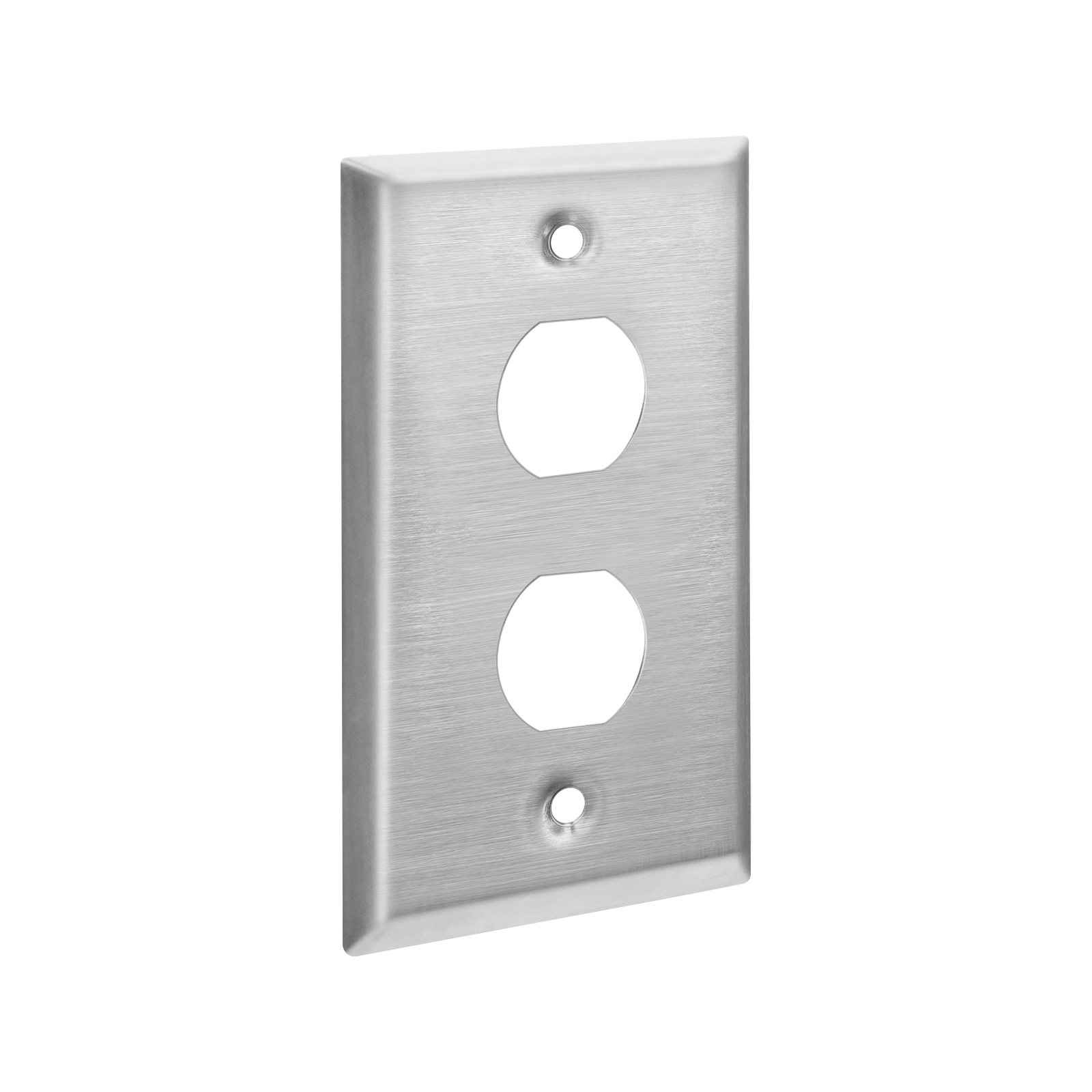 2-Port Single Gang Stainless Steel Wallplate with Water Seal