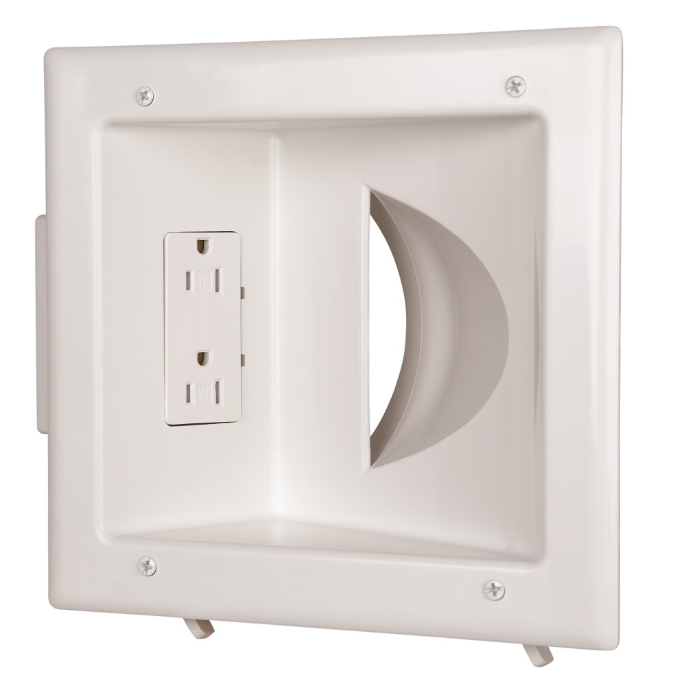 Recessed Media Plate with Duplex Receptacle