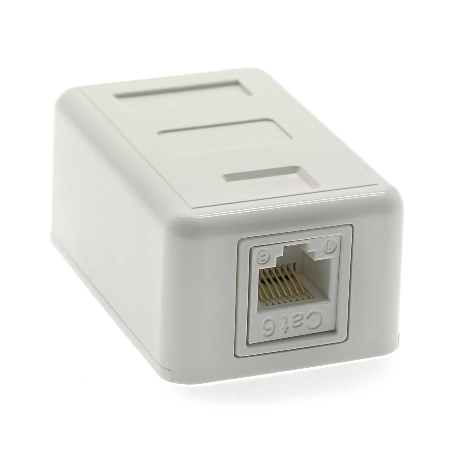 Cat.6 1-Port Surfacemount Box White w/Keystone Jack