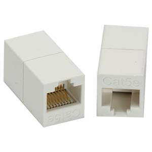 Cat.5E RJ45 Inline Crossover Coupler White