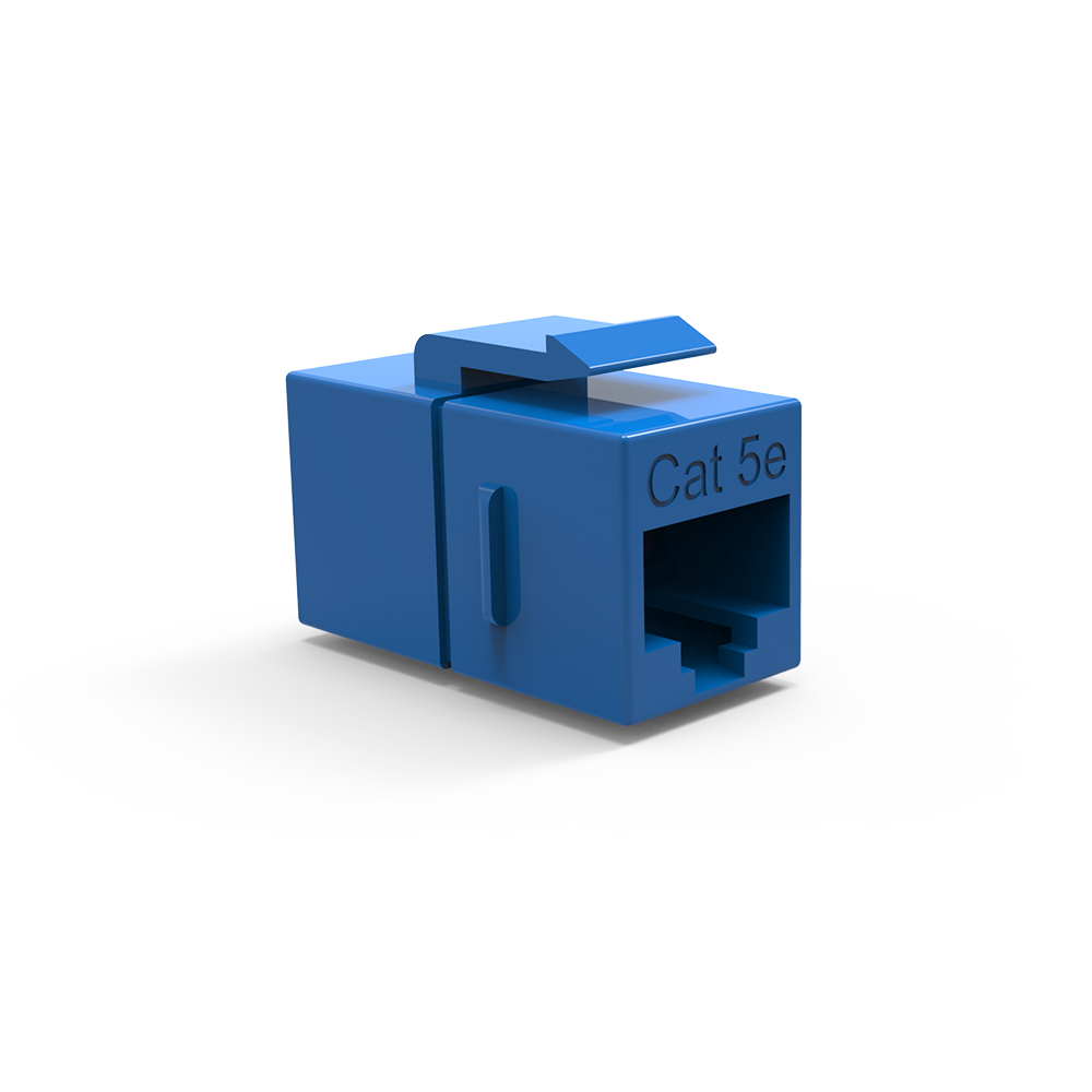 Cat.5E Inline Coupler w/Keystone Latch Blue