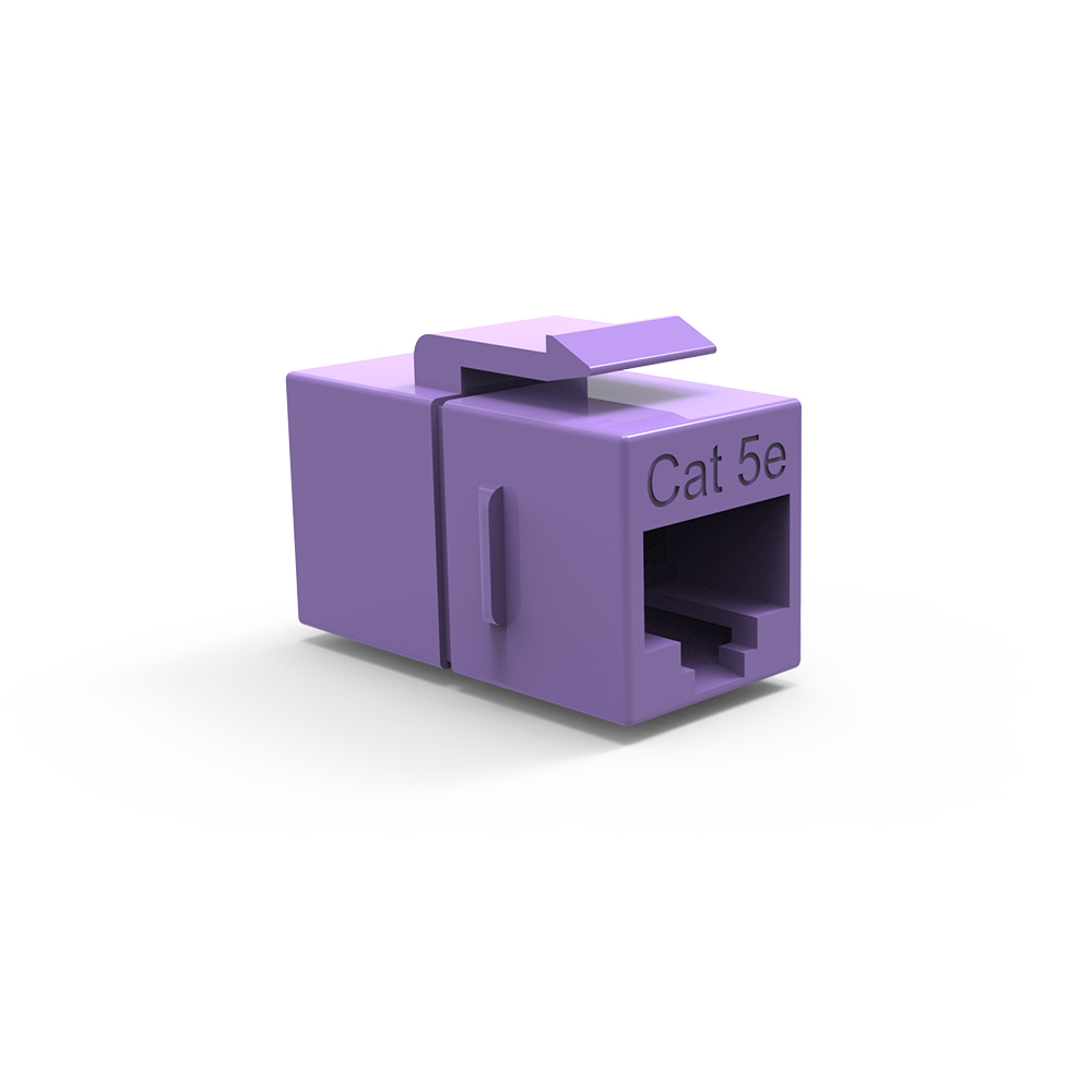 Cat.5E Inline Coupler w/Keystone Latch Purple